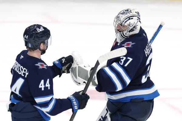 Josh Morrissey injured by check in Jet-Blues Game 7