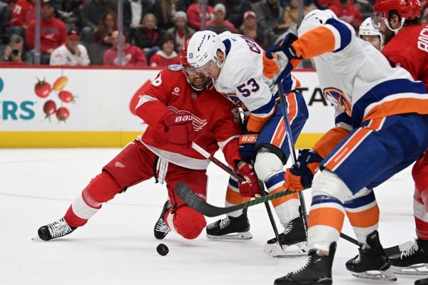 Red Wings score twice late to sneak past Islanders