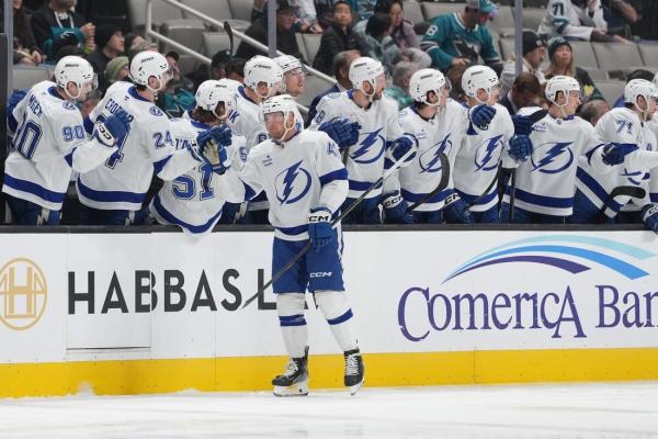 Darren Raddysh's first hat trick sparks Lightning past Sharks