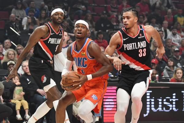 Thunder pull away from Blazers to remain unbeaten thumbnail