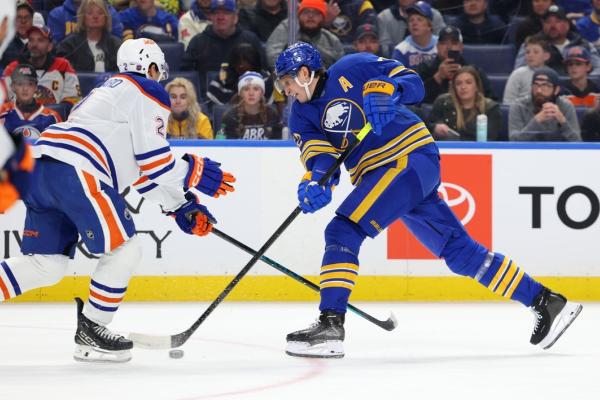 Noah Ostlund nets a pair to help Sabres thump Oilers
