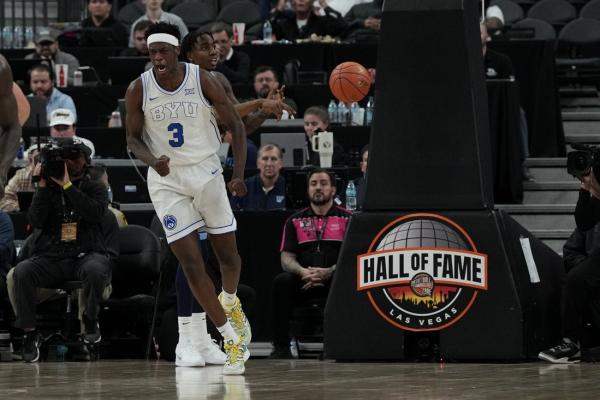 AJ Dybantsa (21) stars in debut as No. 8 BYU tops Villanova