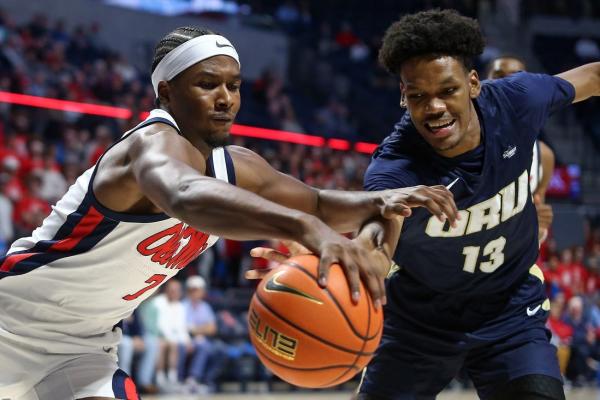 Ole Miss hits century mark in blowout of Oral Roberts