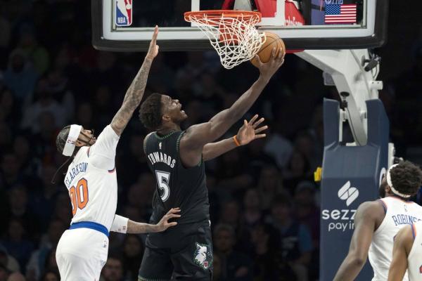 Anthony Edwards, Julius Randle lead Wolves past short-handed Knicks