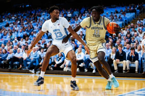 No. 20 North Carolina holds off Georgia Tech in ACC opener