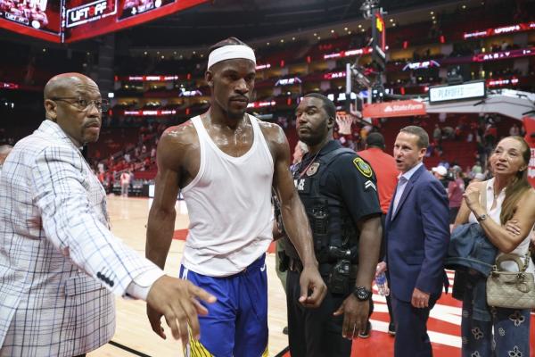 Jimmy Butler (pelvis contusion) ruled out for rest of Game 2 vs. Rockets
