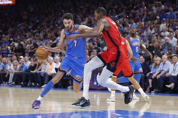 Thunder open title defense by winning 2-OT thriller vs. Rockets